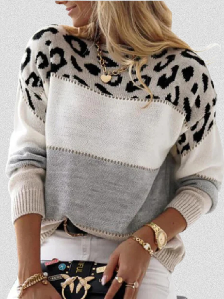 Grace™ Leopard Accent Sweater