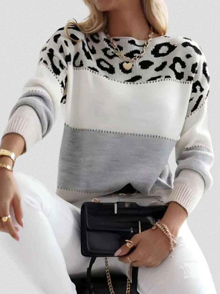 Grace™ Leopard Accent Sweater