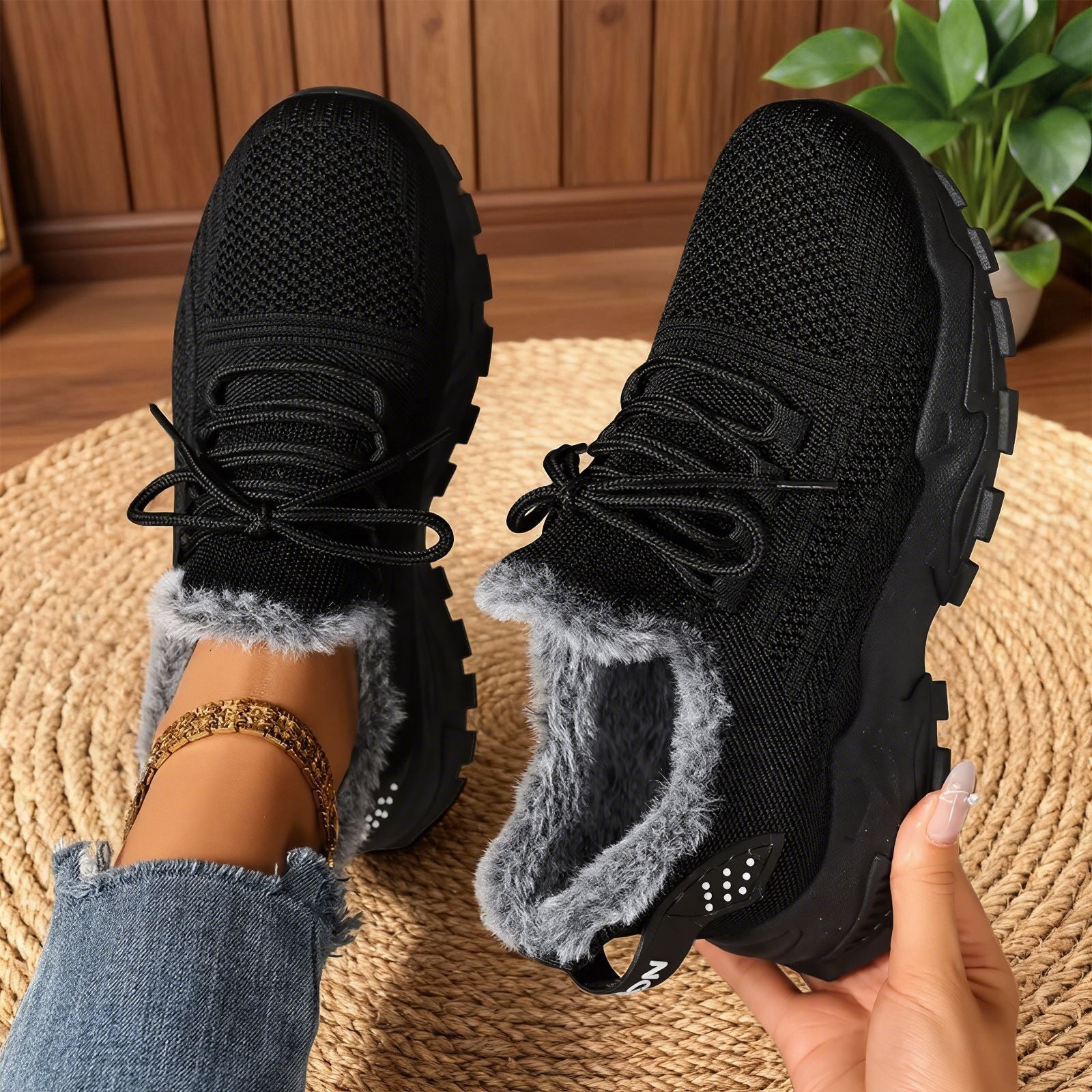 Grace™ - Casual Fleece Lace-Up Lightweight Sneakers