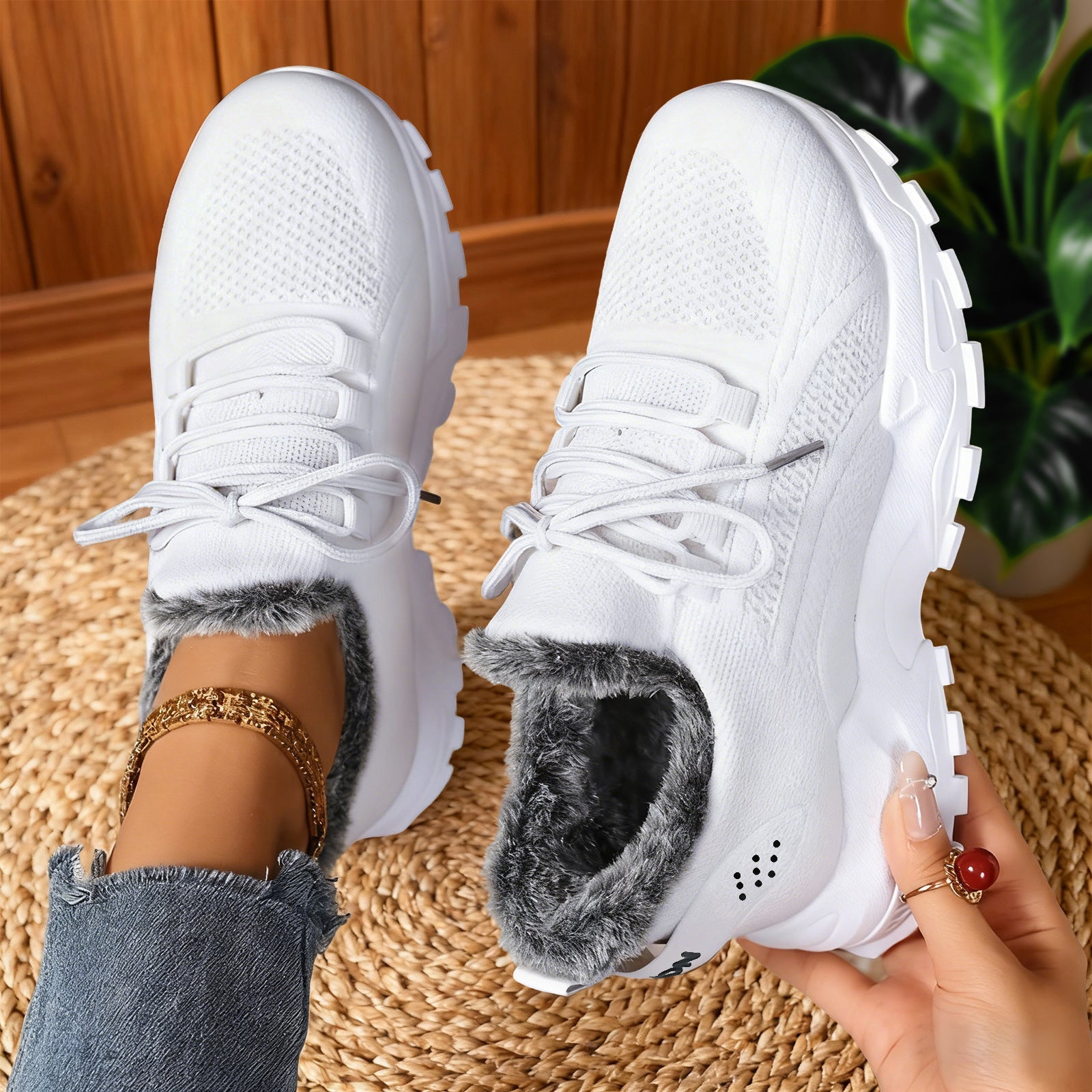 Grace™ - Casual Fleece Lace-Up Lightweight Sneakers