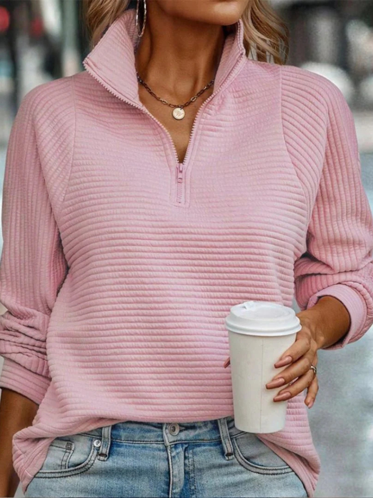 Grace™ Ribbed Half-Zip Sweater