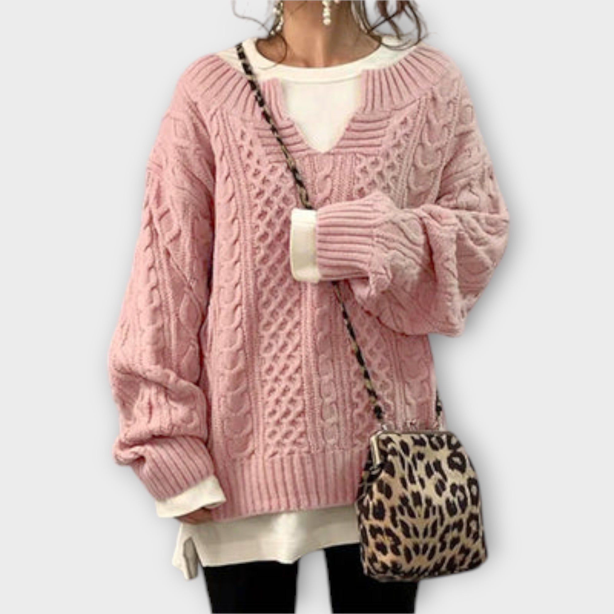 Grace™ Oversized Braided Pattern Sweater