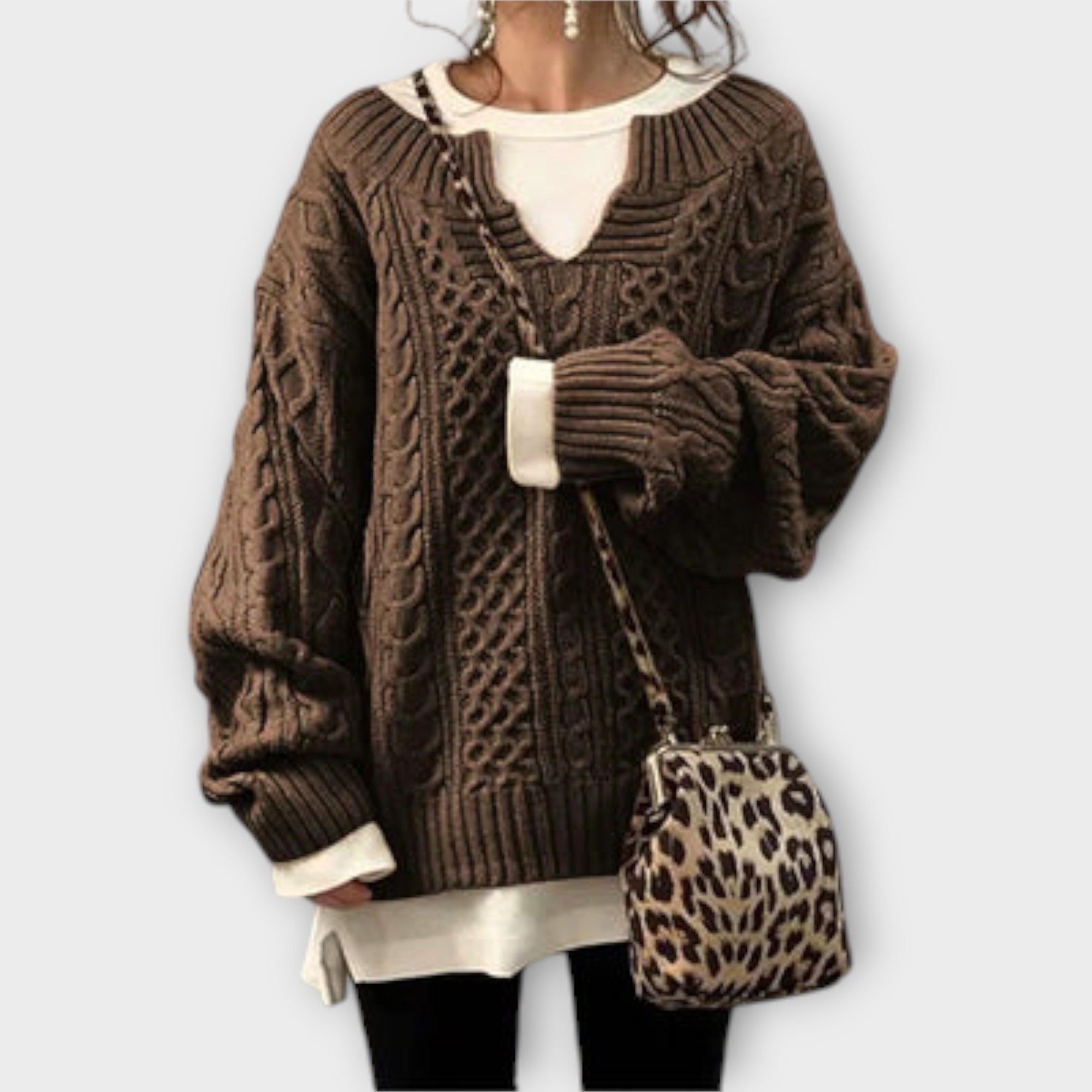 Grace™ Oversized Braided Pattern Sweater