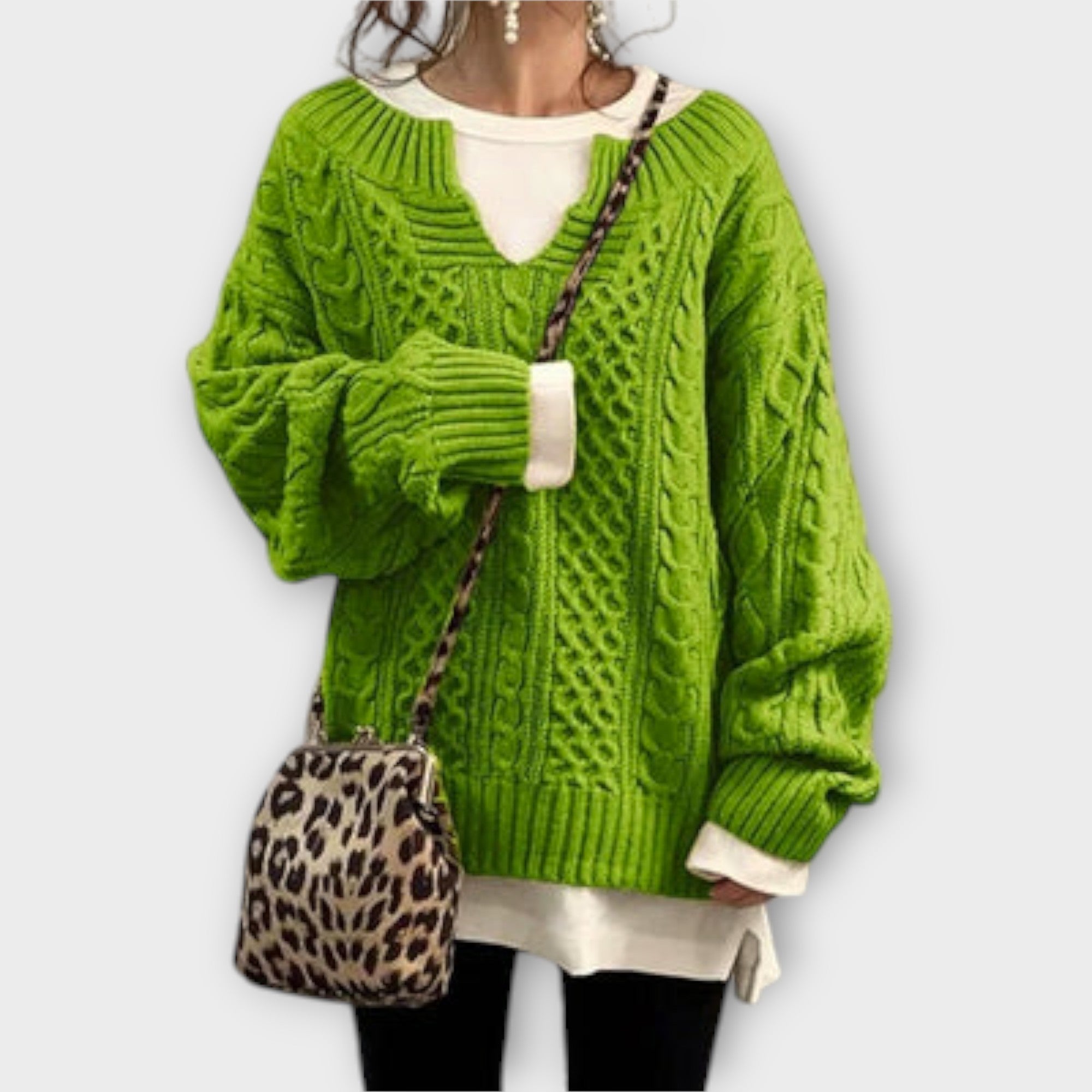 Grace™ Oversized Braided Pattern Sweater