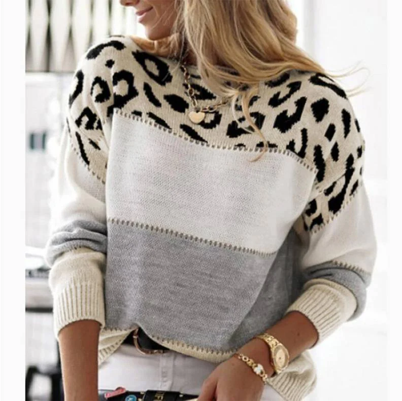 Grace™ - Casual Sweater with Leopard Design