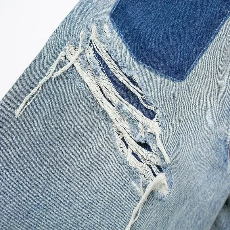 Grace™ | Distressed Patchwork Jeans