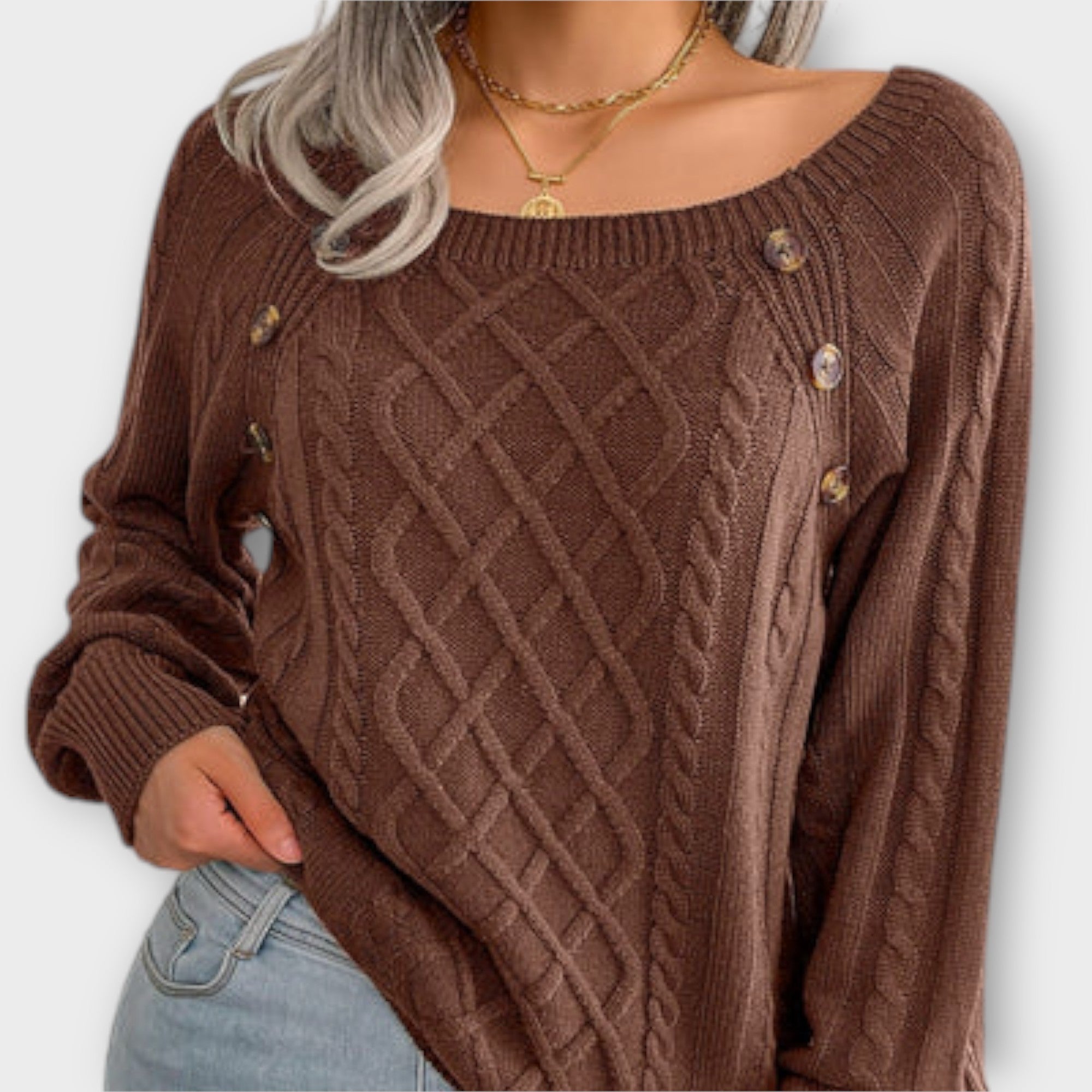 Grace™ - Knitted Sweater with Buttons