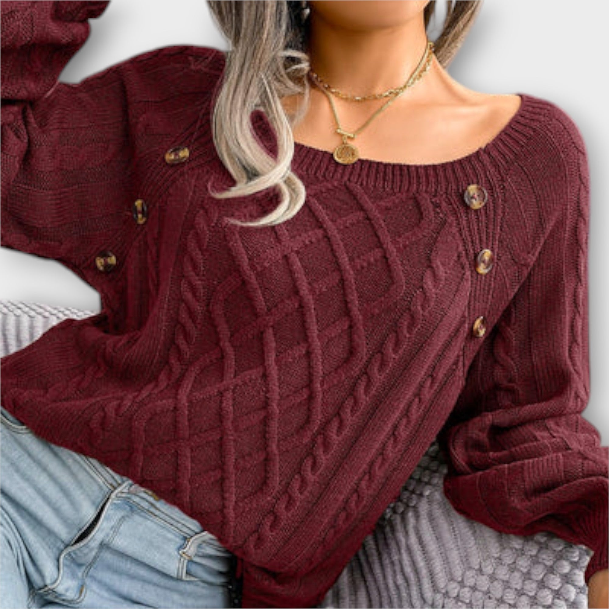 Grace™ - Knitted Sweater with Buttons