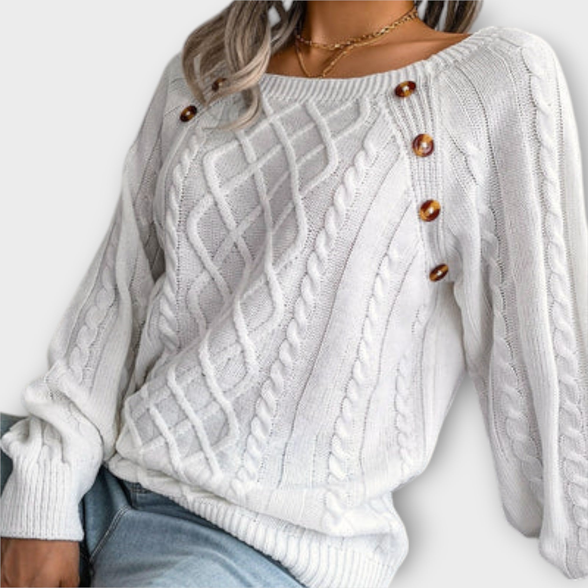 Grace™ - Knitted Sweater with Buttons