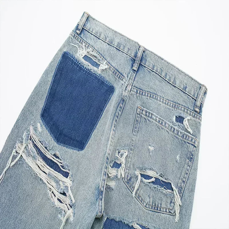 Grace™ | Distressed Patchwork Jeans