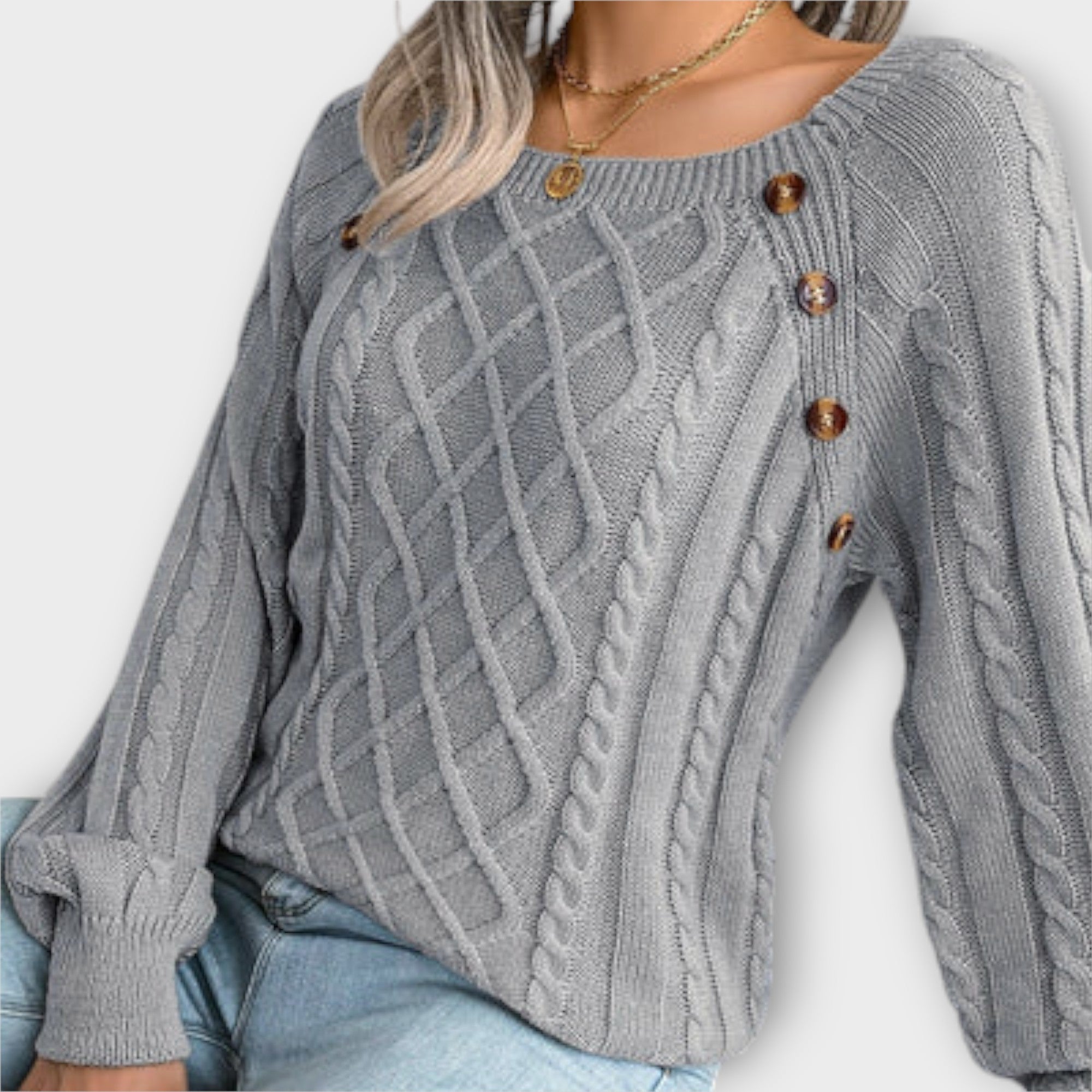 Grace™ - Knitted Sweater with Buttons