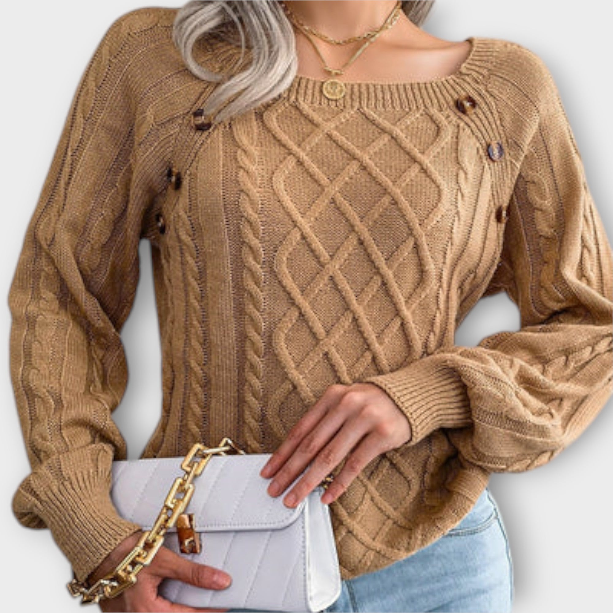 Grace™ - Knitted Sweater with Buttons