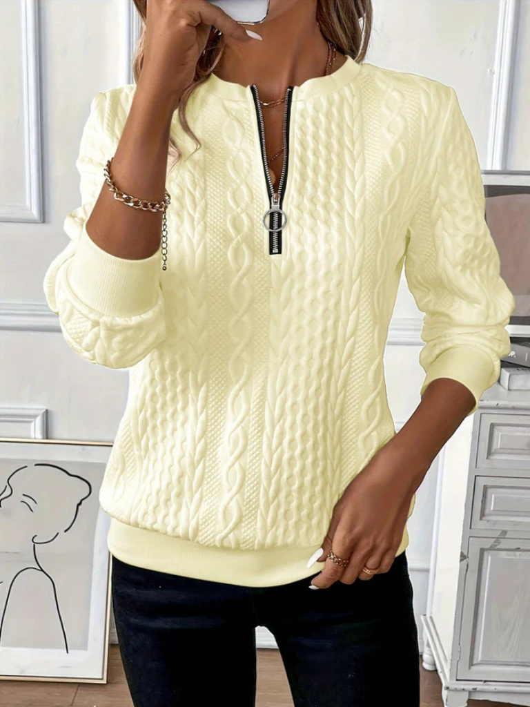 Grace™ Cable Knit Zip Sweater