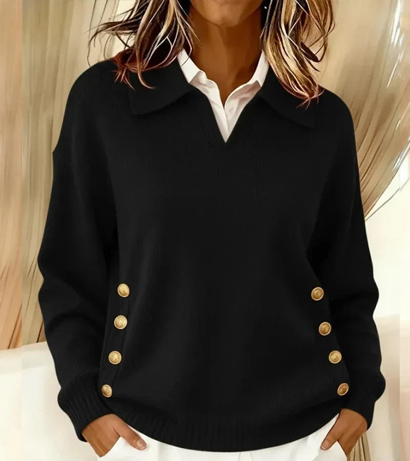 Grace™ - Soft sweater with elegant collar