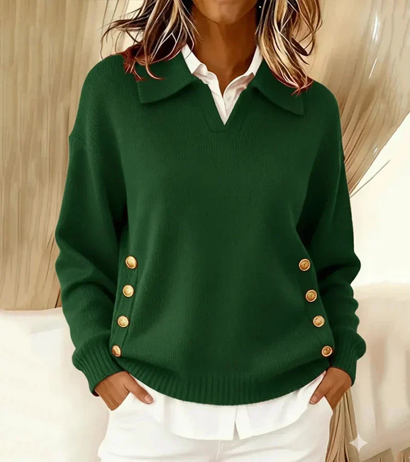 Grace™ - Soft sweater with elegant collar