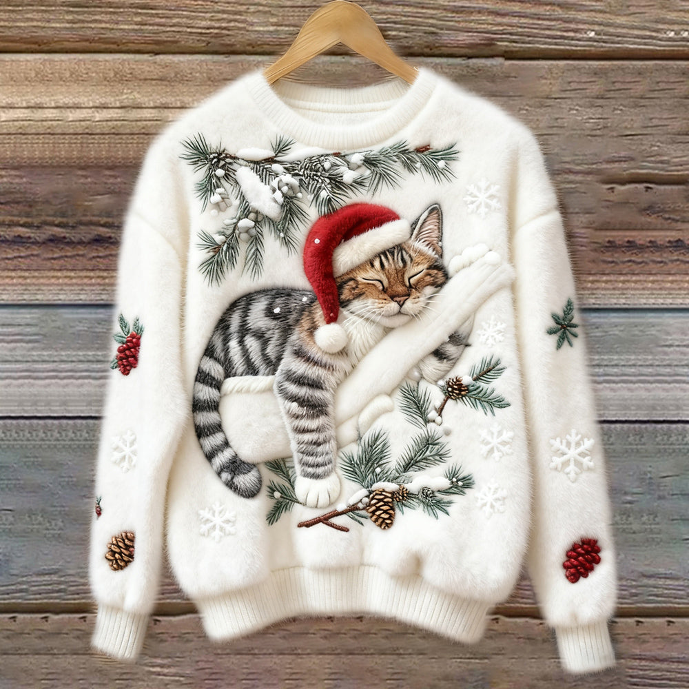Grace™ - Elegant warm Christmas cat sweater