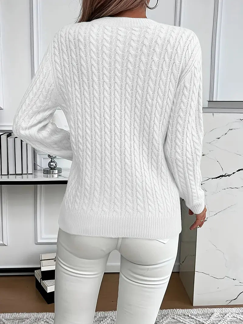Grace™ - Elegant warm cable knit sweater