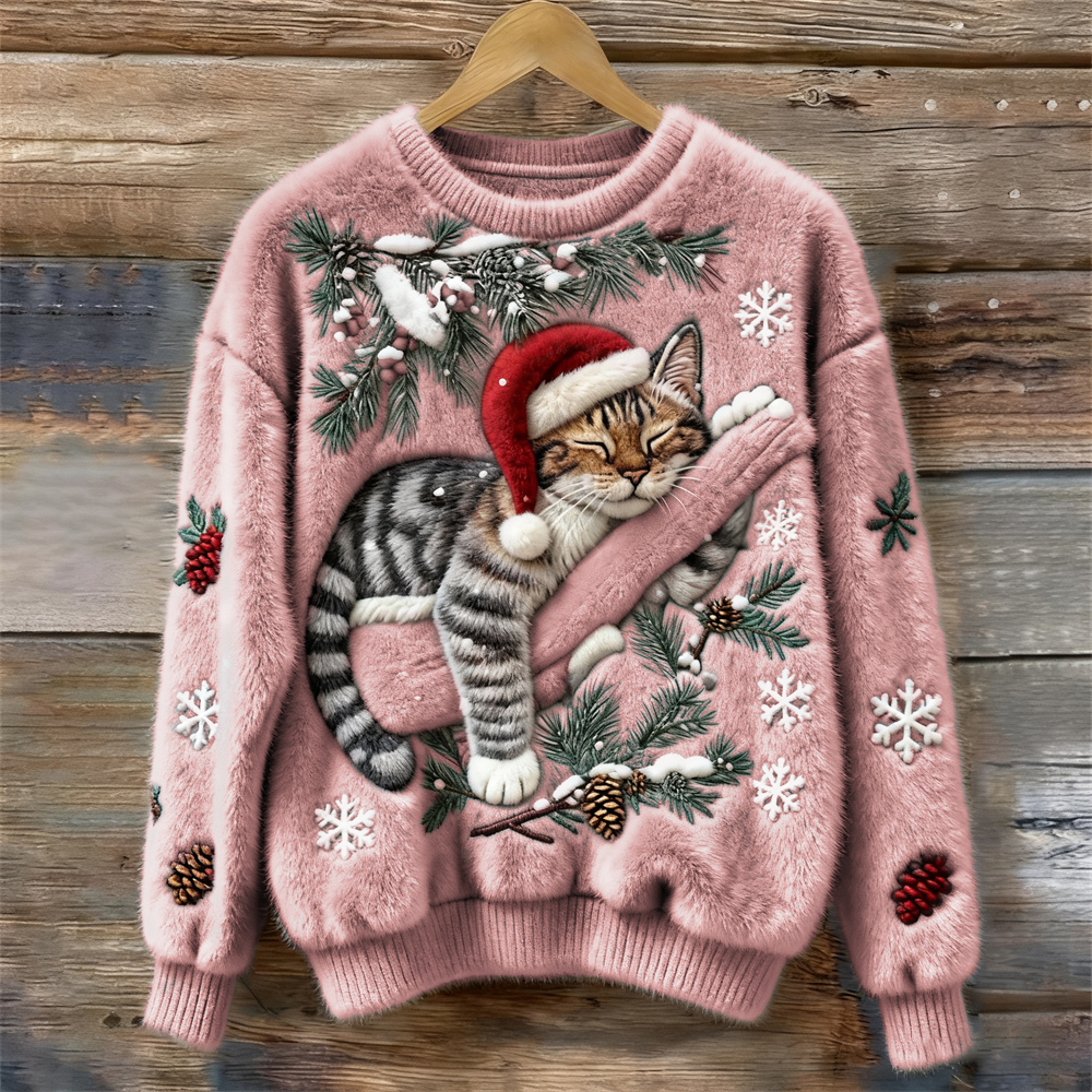 Grace™ - Elegant warm Christmas cat sweater