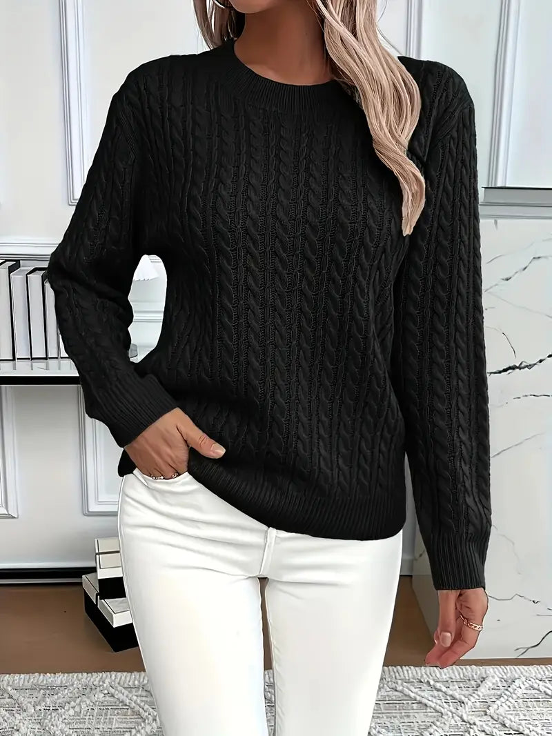 Grace™ - Elegant warm cable knit sweater