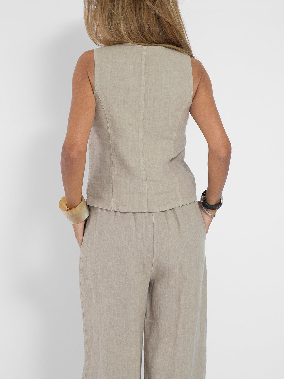 Grace™ | Buttoned Vest and Wide Pants