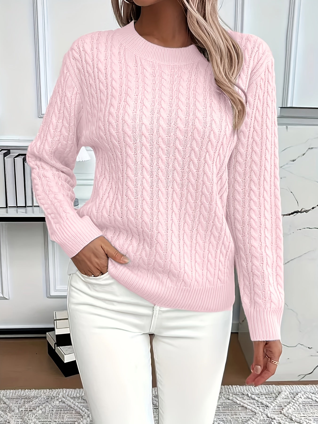 Grace™ - Elegant warm cable knit sweater