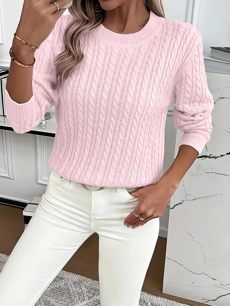 Grace™ - Elegant warm cable knit sweater