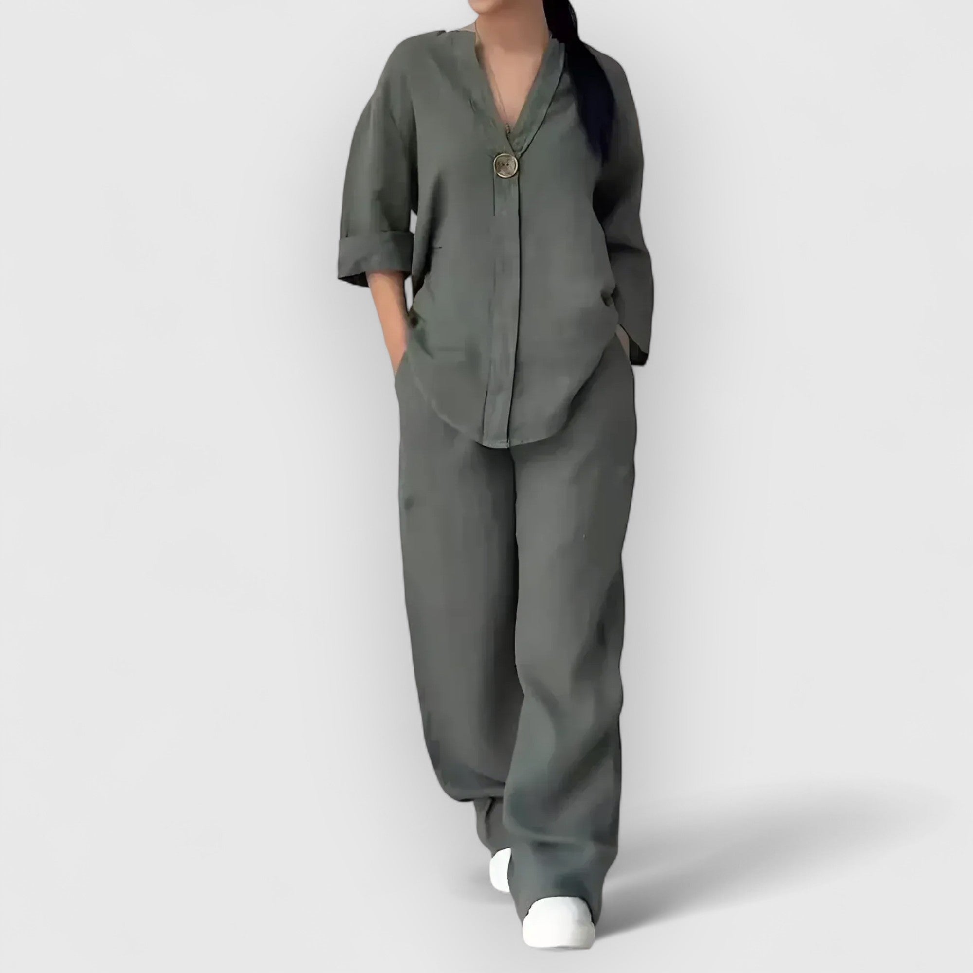 Grace™ | Margherita – Two-Piece Linen Set in Relaxed and Elegant Style