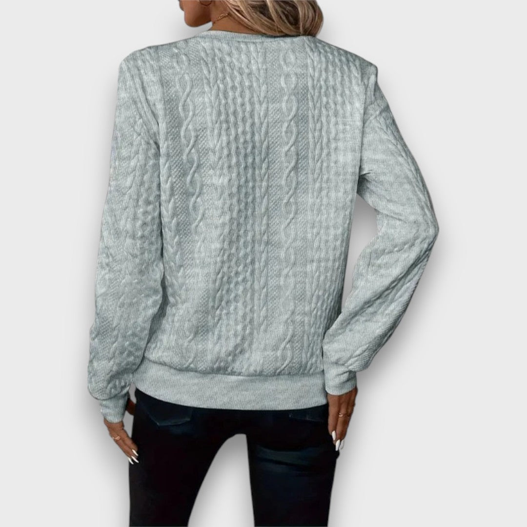 Grace™ - Cable-Knit Zip Front Sweater