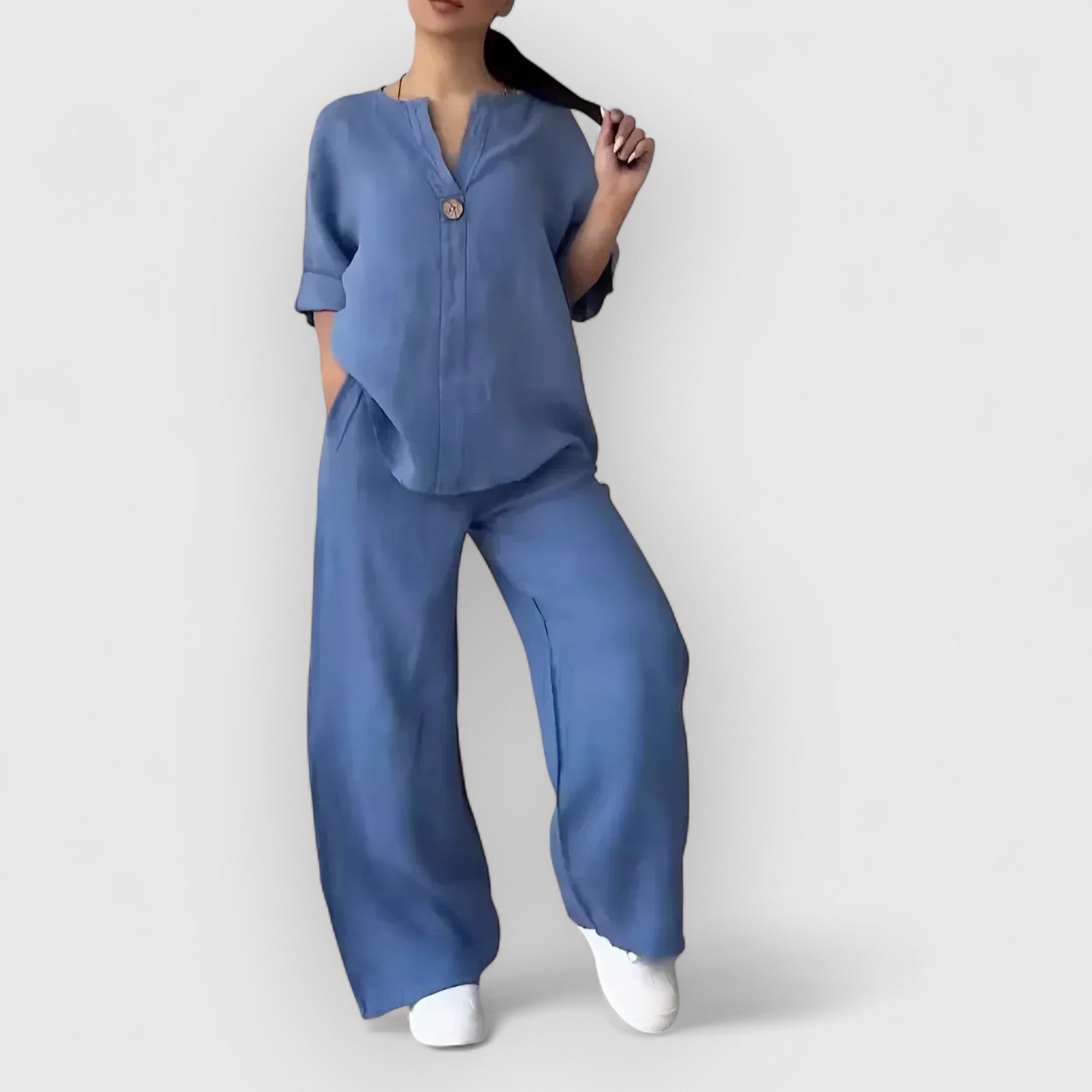 Grace™ | Margherita – Two-Piece Linen Set in Relaxed and Elegant Style