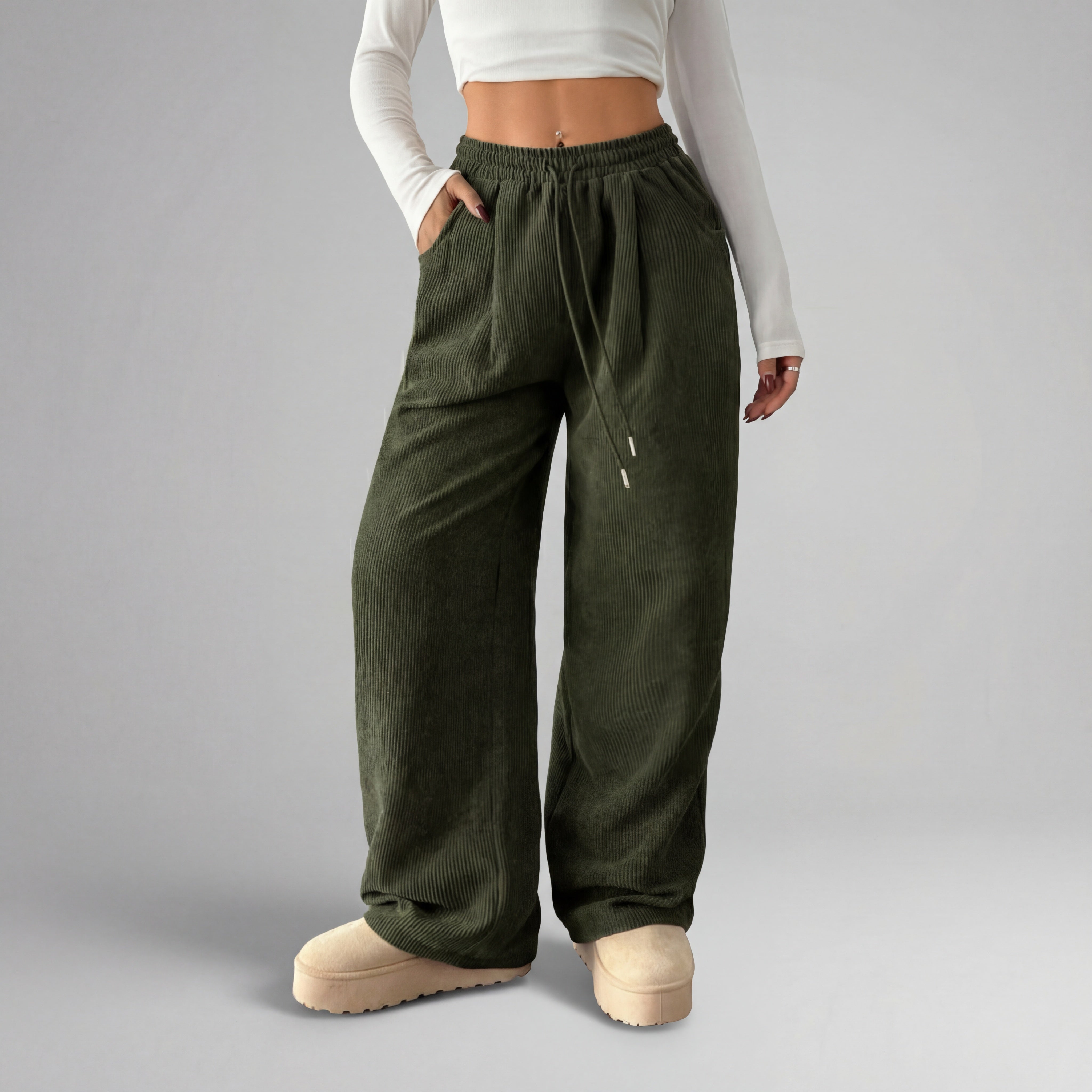 Grace™ - Cozy Vintage Drawstring Bottoms
